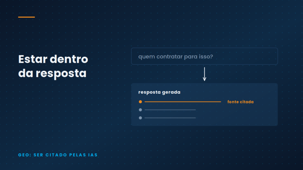 Ilustração conceitual — Como aparecer nas respostas do ChatGPT e das outras IAs (GEO na prática)